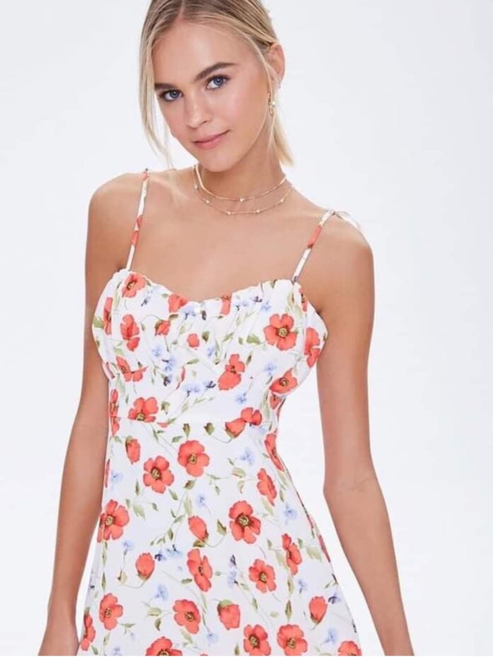 Forever 21 White Floral Tie-Strap Sundress